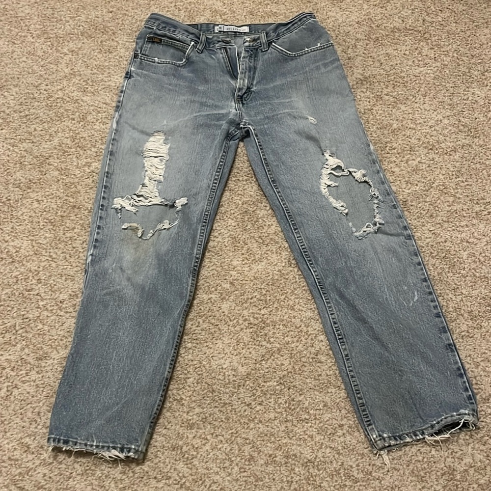 Men’s Distressed Lee Relaxed Fit Jeans 33 x 30